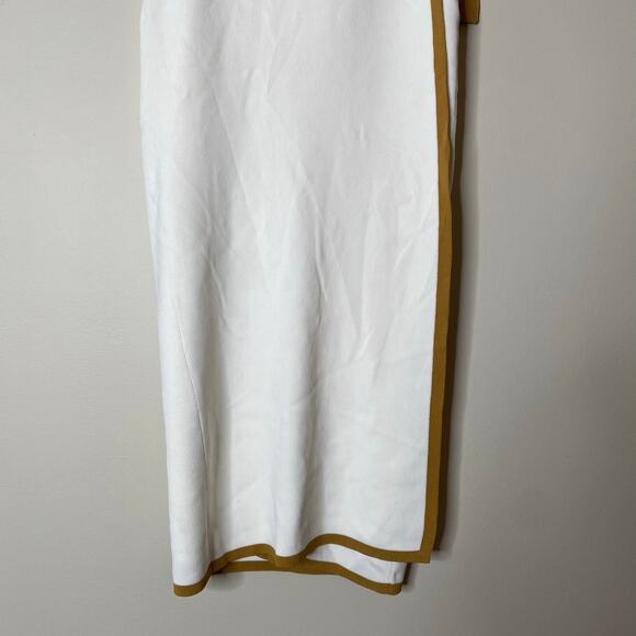 SIGNIFICANT OTHER Anna Two-Tone Knit Wrap Midi Skirt Cream Almond Size 6 - Picture 4 of 9